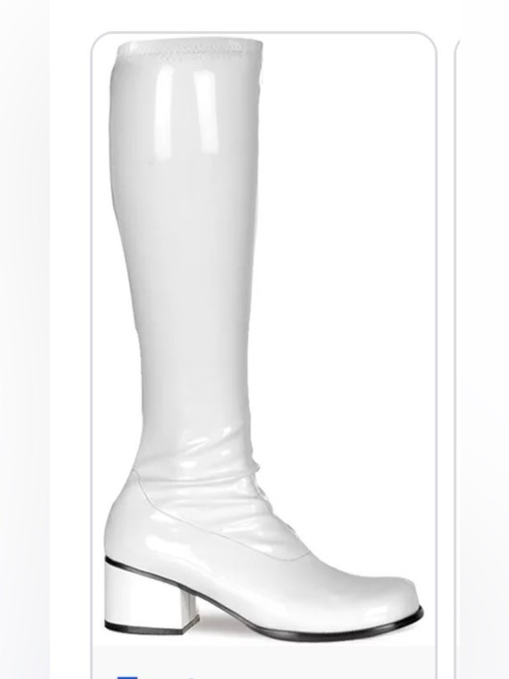 Funtasma White Patent Knee-High Block Heel Boots